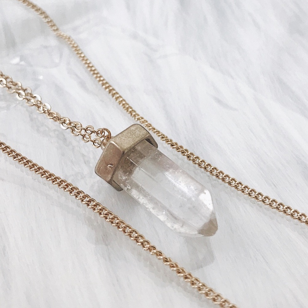 Boho Layer Choker Arrow Pendant Quartz Necklace - Picture 3 of 6
